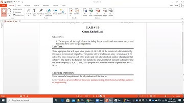 Lab # 10 Programming Fundamentals EE-1024L by ABS