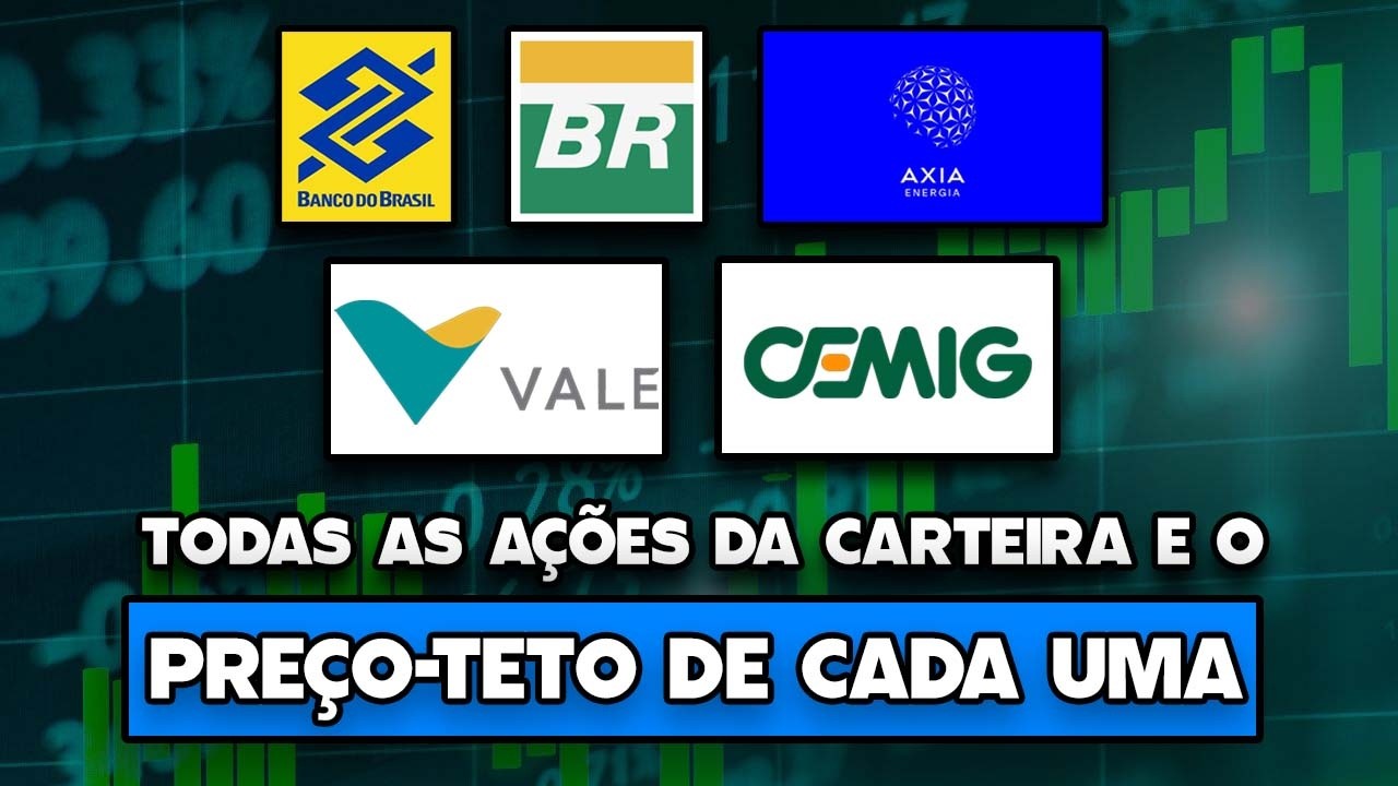 PREÇO-TETO DE CADA UMA DAS AÇÕES QUE TENHO NA CARTEIRA (12 EMPRESAS DIFERENTES) ATUALIZADOS