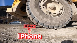 iPhoneを６０トントラックで踏み潰し、ダイナマイトで爆発させても世界最強防護素材は守れるか？【矛盾実験】science experiments