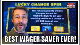 I GOT THE BEST WAGER SAVER EVER! BIG WIN ON  DOLLAR STORM SLOT MACHINE!