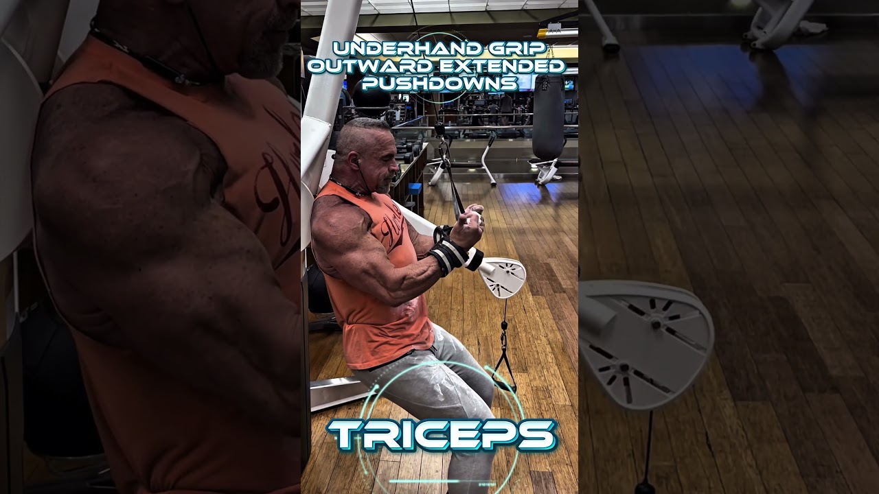 UNDERHAND GRIP OUTWARD EXTENDED, PUSHDOWNS #TRICEPS #WORKOUT #MOTIVATION #muscle #workouttips