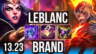 LEBLANC vs BRAND (MID) | 13/1/4, Rank 7 LeBlanc, Legendary | EUW Challenger | 13.23