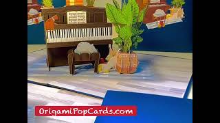 Meow Sleepy Musical Cats on a Piano for Crazy Cat Lovers - Shop Online https://origamipopcards.com/