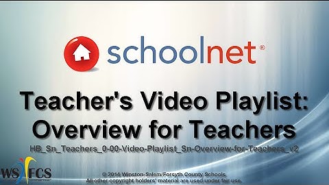 About This Video Playlist: Schoolnet Overview for Teachers