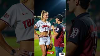 Baseball Player Attracts Attention With Interview Performance! Ep.471 #baseball #short #tallwomen