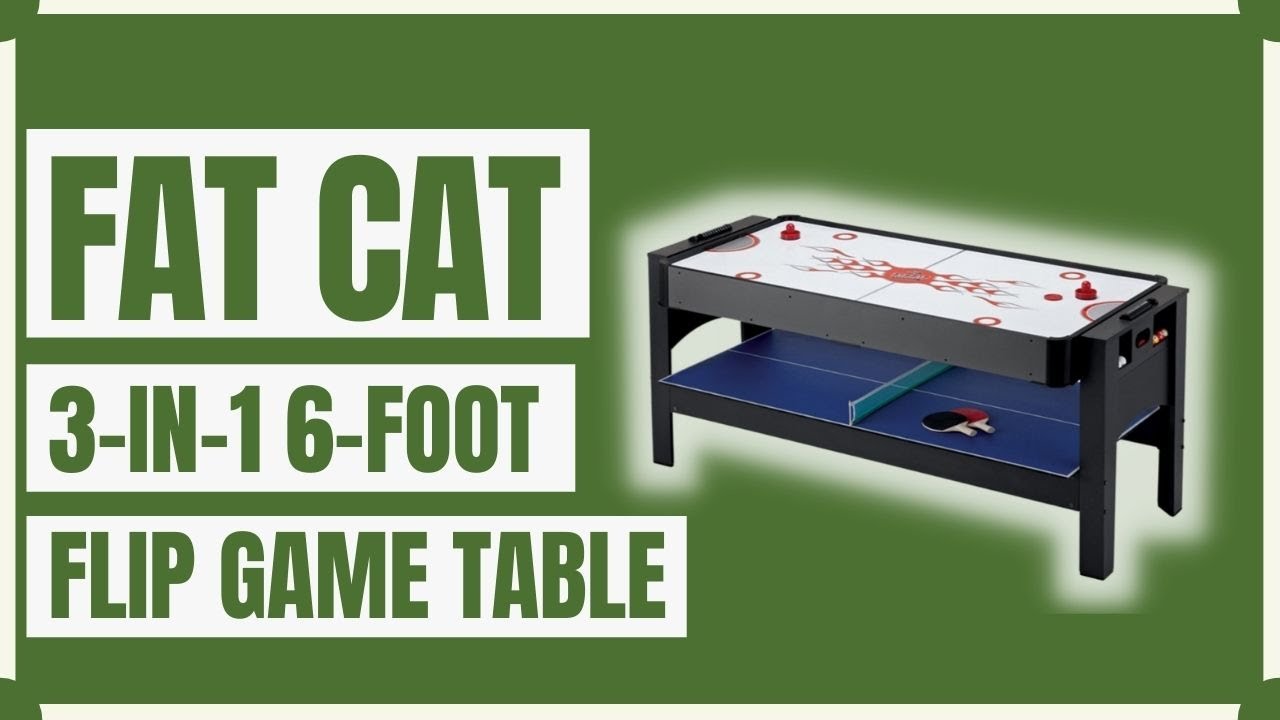 Fat Cat 3-in-1 6' Flip Multi-Game Table – White Billiards