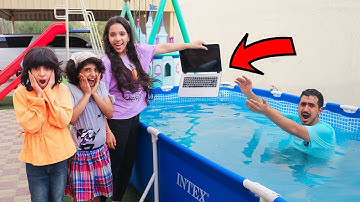 مقلب رميت لابتوب اخوي في المسبح ! شفا  😱