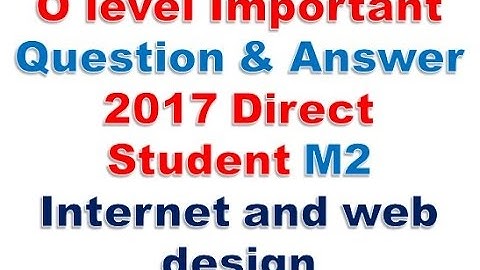 Doeacc O Level  Question & Answer Direct Student  M2-R4(Internet an Web Design) 2017