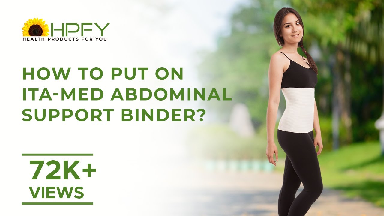 How to put on ITA-MED Abdominal Support Binder?  Abdominal Binder with  Breathable Elastic 