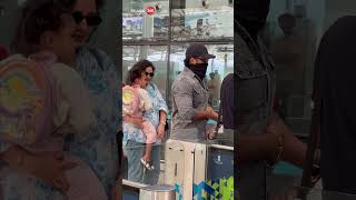 Hero Rishab Shetty along with his family gets papped as they depart from Hyderabad
