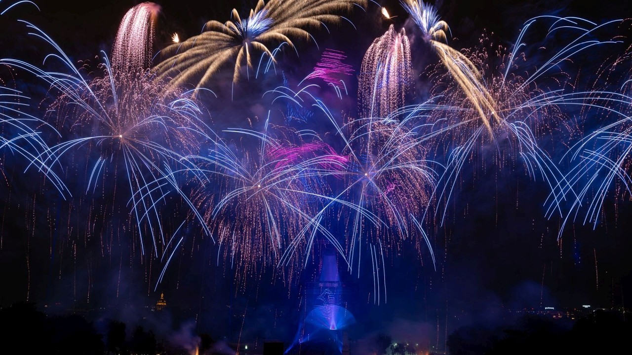 IRL Paris 🗼 Fireworks and drone show of July 14th 2025 at Eiffel Tower for Bastille / National Day