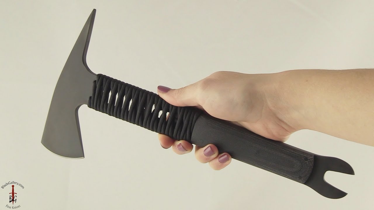 Ranger Breaching Axe with Black Micarta and Cord YouTube