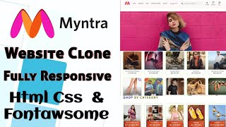 🚀🔥Myntra Website Clone Step by Step|How To Make Website Myntra use Of Html  css
