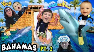 SHARKS IN THE WATER SLIDE!! Mike's Leap of Faith @ Atlantis FUNnel Family Bahamas Trip Part 2