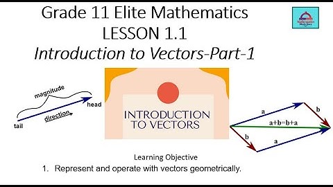 Grade 11 Elite Term-1-Math-Lesson-1.1 Introduction to Vectors-Part-1