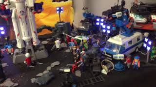 Diorama Playmobil « tournage film sciences fiction » au pathé gaumont