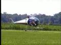 Helicopter pilot loses control on takeoff.