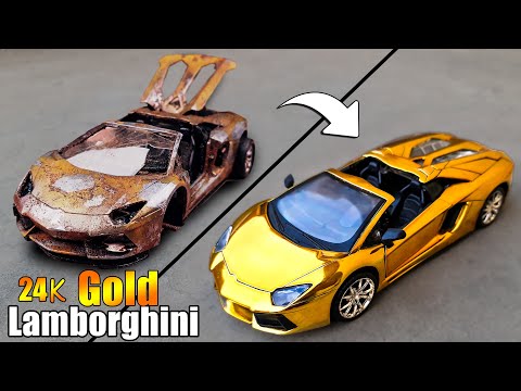 Restoration LAMBORGHINI AVENTADOR to 24k Gold