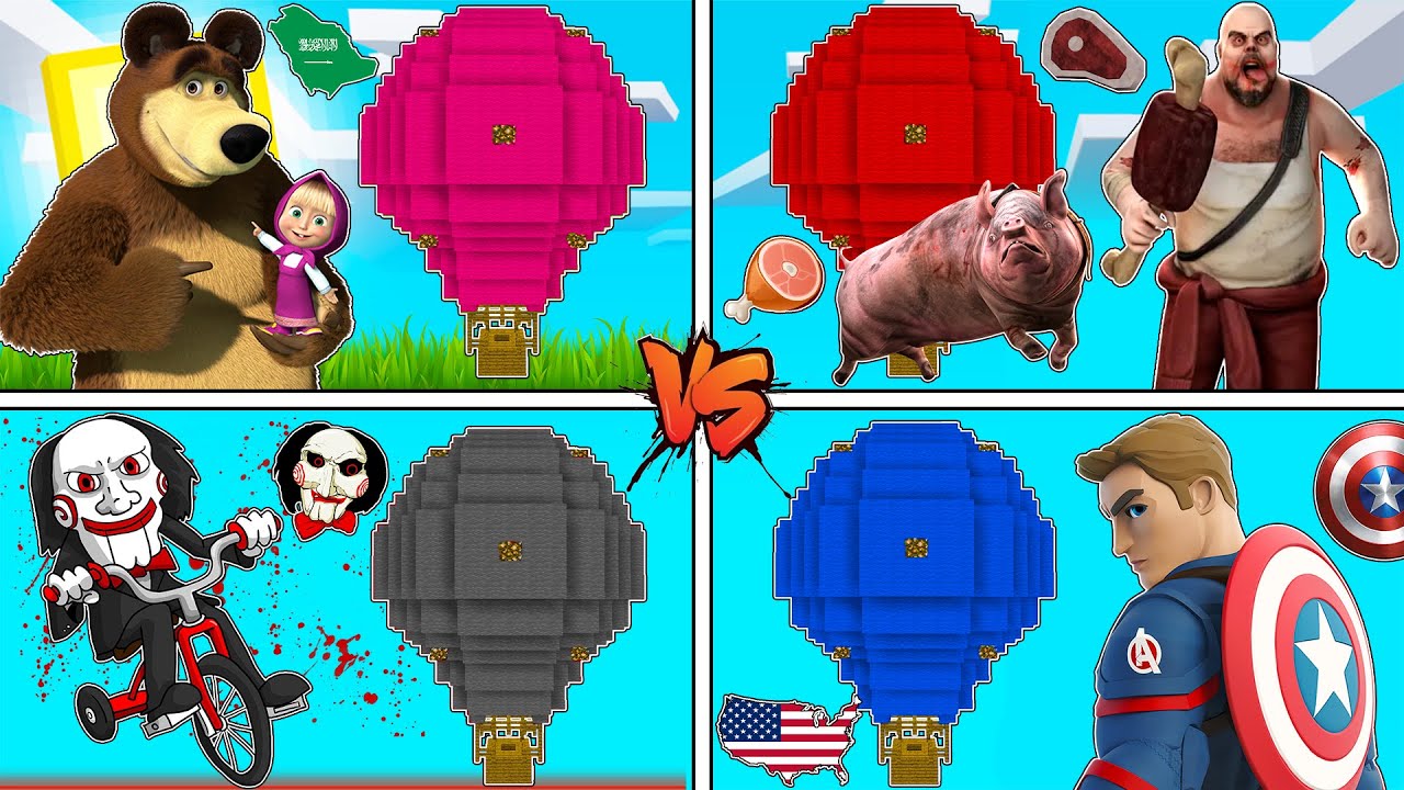 فلم ماين كرافت : كوكب منطاد عائلة كابتن امريكا ضد مستر لحمة ضد ماشا والدب ضد ساو !!؟ 🔥😱