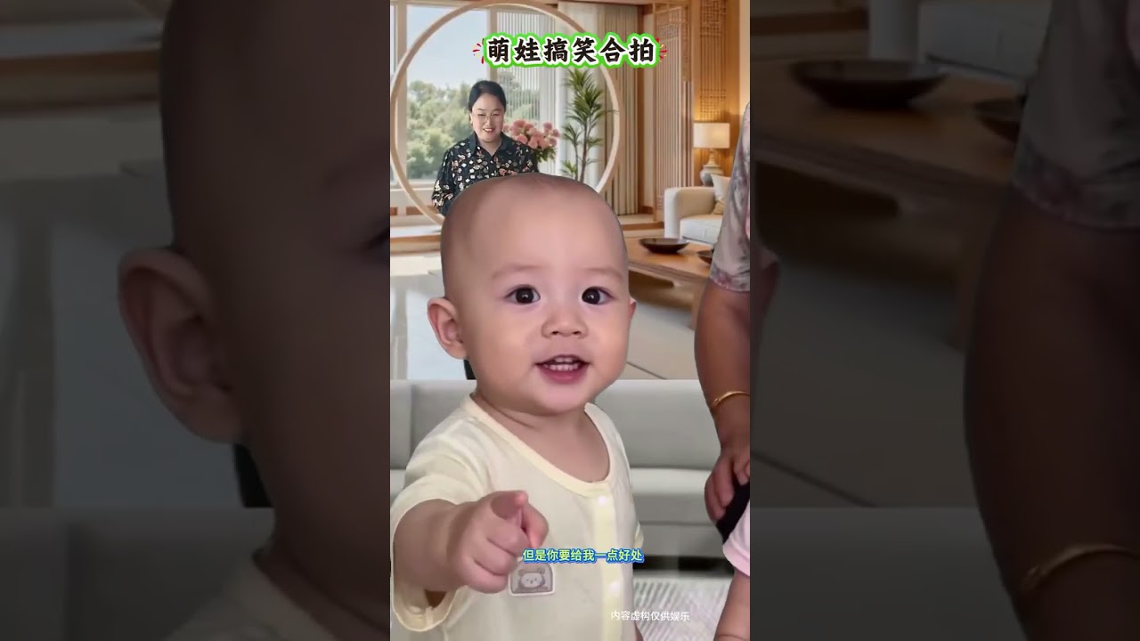 #特效製作萌娃合拍 #奶孫對話搞笑日常 #人小鬼大語出驚人 #看一遍笑一遍專治不開心