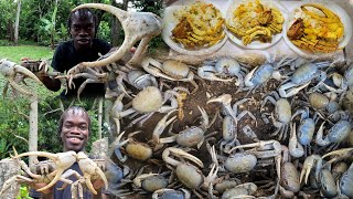 Biggest Crab Catch of 2024 | Curry Coconut Crab with Coconut Mixed Vegetables Rice | Must Watch 🇯🇲💯