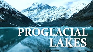 Proglacial lakes, terminal lake, occurrence and causes, Tasman glacier, New Zealand, moraine Mt Cook