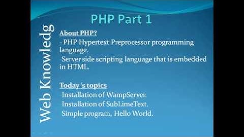 PHP Tutorial in Hindi | Part1 | Hello World | Installation of WampServer and SubLimeText