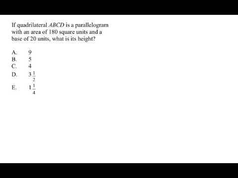 ACT area/perim benchmark: “If quadrilateral ABCD is a parallelogram...”