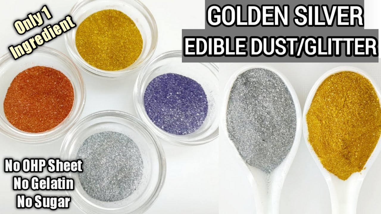 Golden & Silver Edible Dust/Glitter For Cake, Cupcakes, Homemade Glitter