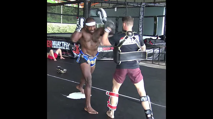 Khalil Rountree hits pads with George Hickman @ Ti...