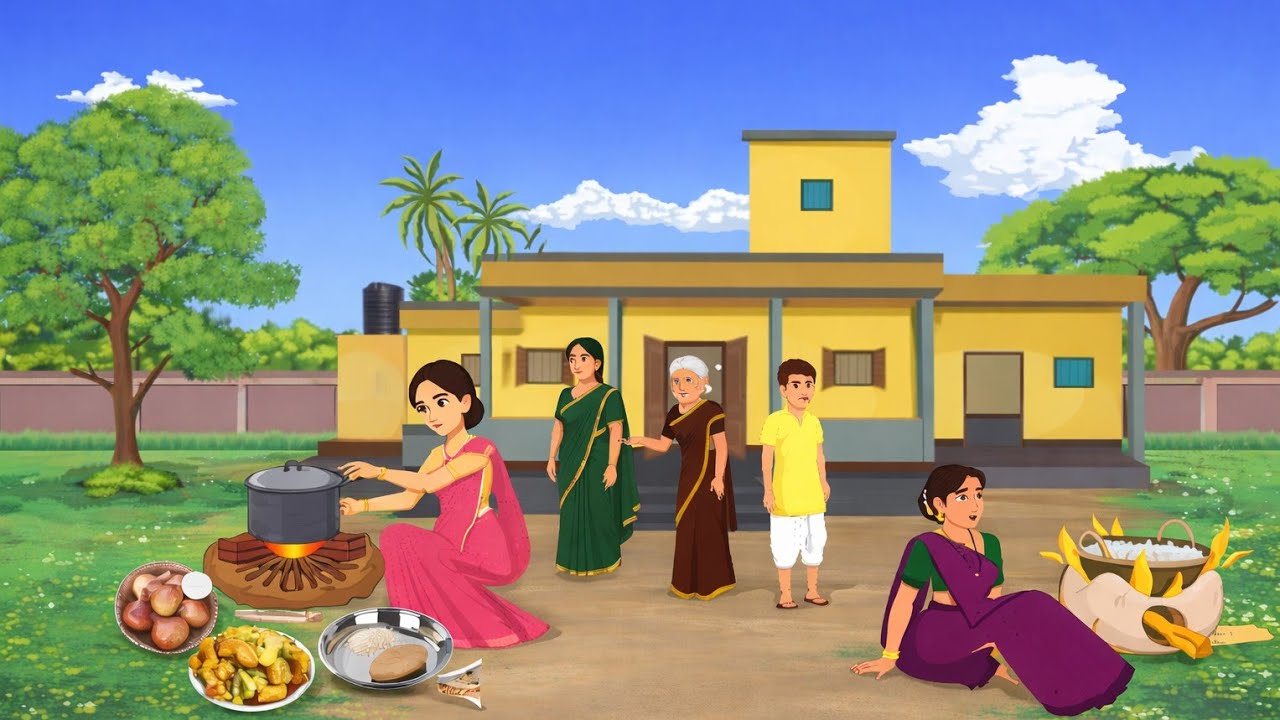 दो सौतेली बहनों का ससुराल | Hindi Story | Hindi Moral Stories New | Cartoon Story | Hindi Kahaniya 