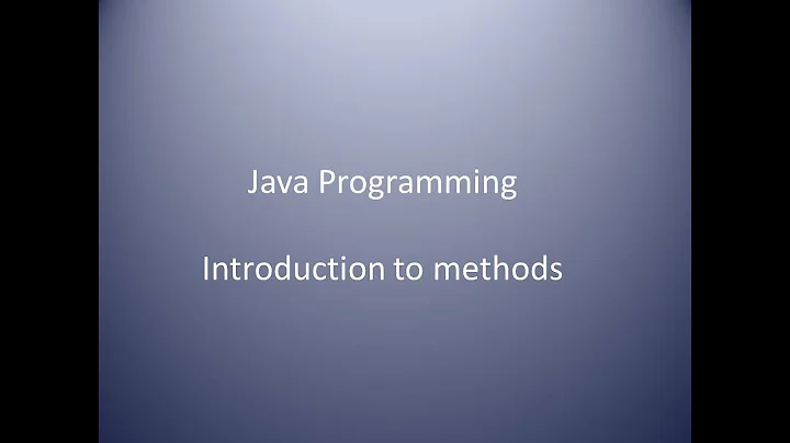 Java Programming   Introduction to methods