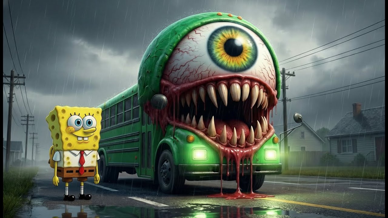 😱🚌 SpongeBob 2 Encountered A Mutated School Bus Monster On Its Way To School! 💥