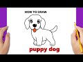 How to draw a puppy easy  sherry drawings