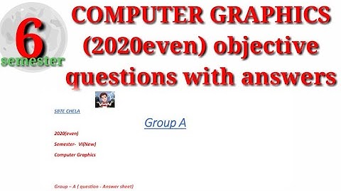 computer graphics | 6 semester | bihar polytechnic 2020 even exam objective question answer