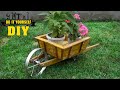 DIY Wooden Wheelbarrow in the Garden 🌻 Wheelbarrow Planter