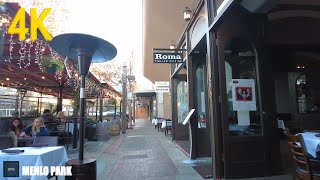 Downtown Menlo Park 4K  Santa Cruz Ave  Treadmill, Elliptical Walking Tour