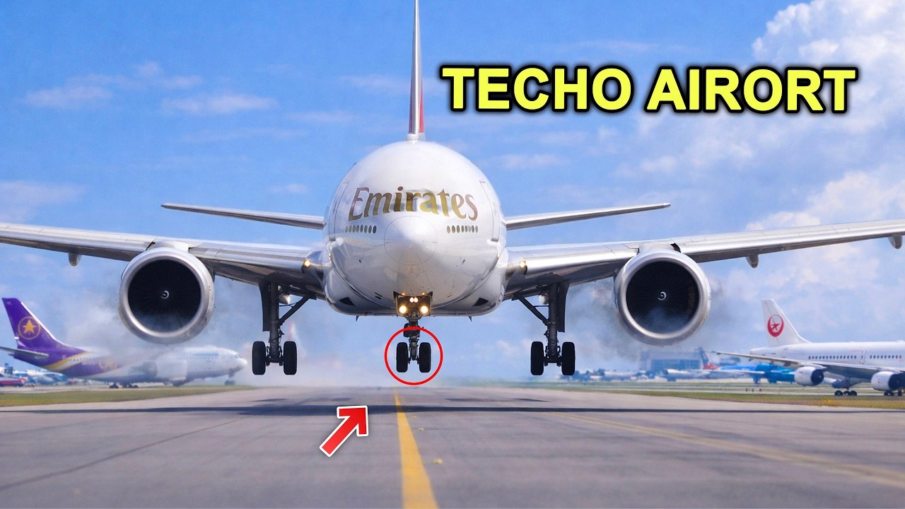 Video shows plane make landing on road in Cambodia | Landings and Takeoffs every day so smoothly 4K