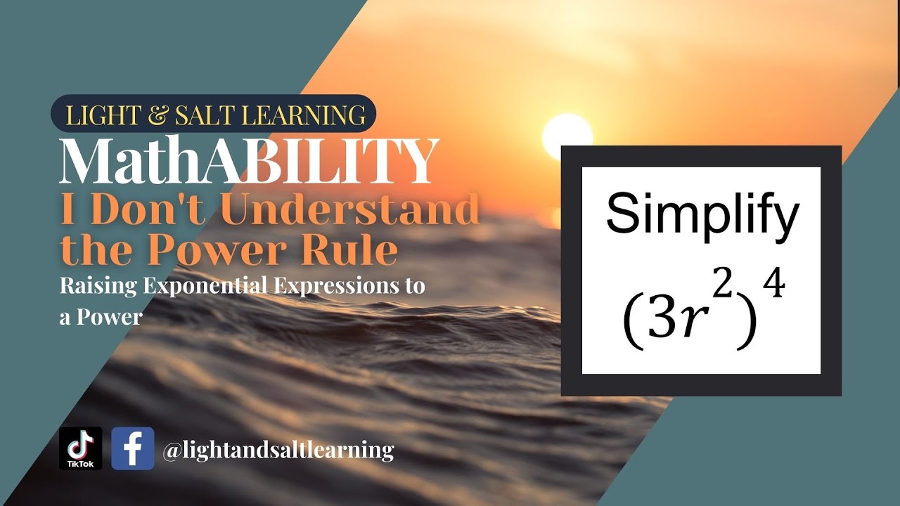 MathABILITY: The Power Rule (Raising Exponential Expressions to a Power) (1.7, Adv, # 12a)