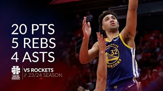 Trayce Jackson-Davis 20 pts 5 rebs 4 asts vs Rockets 23/24 season