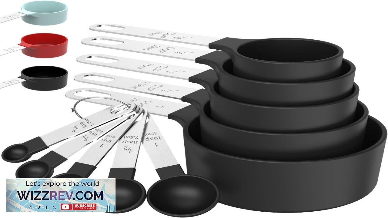 TILUCK Measuring Cups & Spoons Set Stackable Cups and Spoons Nesting ...