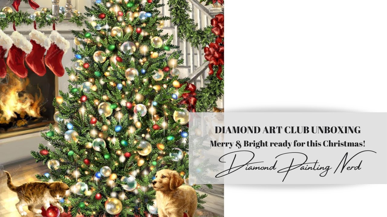 UNBOXING DIAMOND ART CLUB MERRY & BRIGHT | DIAMOND PAINTING NERD