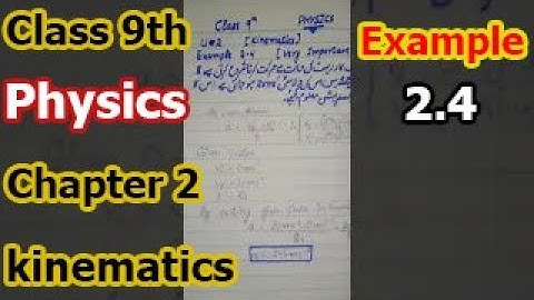 Class 9th Physics Chapter 2 kinematics Example 2.4 -laiba Tech Online @ababawan