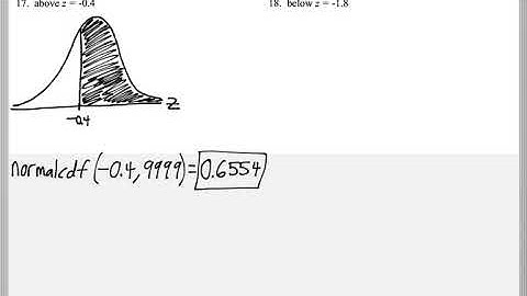 Math 209 : 6.1 #17, #18 (Statistics Tutorial : The Standard Normal Distribution, normalcdf)