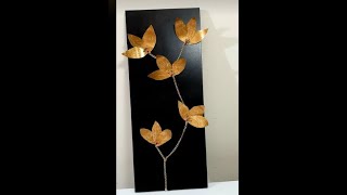 Recycling Ideas - Home Decor - Gold leaves for wall Decorating + Tutorial !