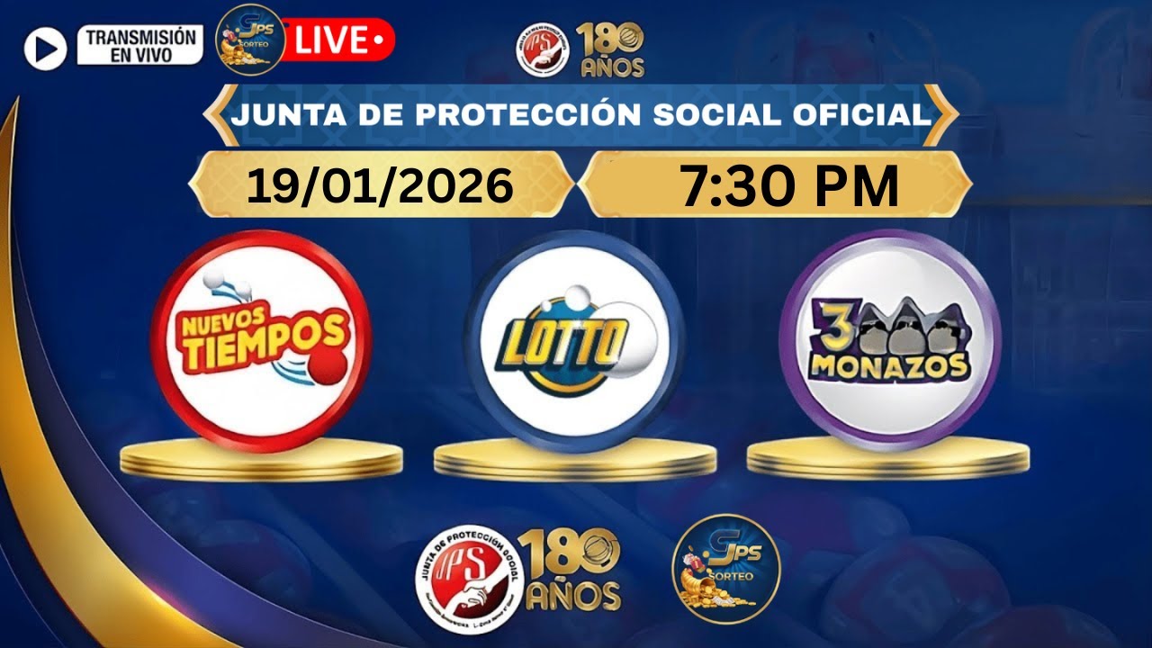 Sorteo Tica en vivo Lunes19 de enero 2026 jps tiempos resultados hoy