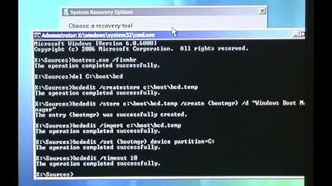 How to use BCDEDIT to completely rebuild the Vista BCD