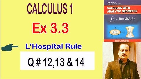 B.Sc/ADS Calculus || Exercise 3.3 (Q# 12,13 & 14) ||  L