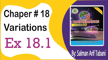 X Unit 18 ex 18.1 Variation class 10 | Matric Exercise 18.1  Sindhi text book 10th
