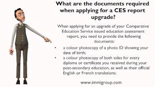 What are the documents required when applying for a CES report upgrade?